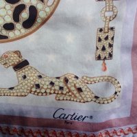 Резервиран! ' Cartier' PARIS коприна оригинал голям шал, снимка 2 - Шапки - 25340736