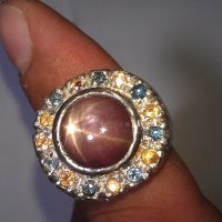 Сребърен пръстен със сапфири, снимка 3 - Пръстени - 18977006
