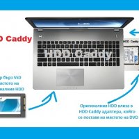 Адаптер за втори хард диск 12.7мм / SSD за лаптоп. HDD Caddy., снимка 17 - Кабели и адаптери - 13174165