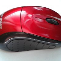 Червена USB мишка Lenovo, снимка 3 - Клавиатури и мишки - 25888607