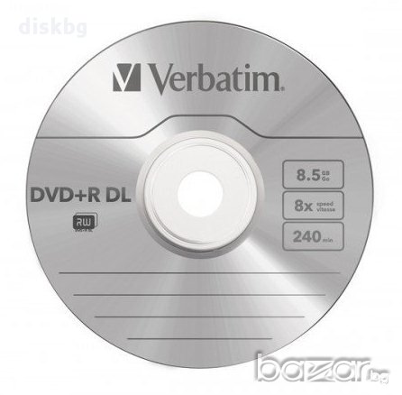 DVD+R DL Verbatim 8.5GB 240min 8x - празни дискове двуслойни, снимка 1