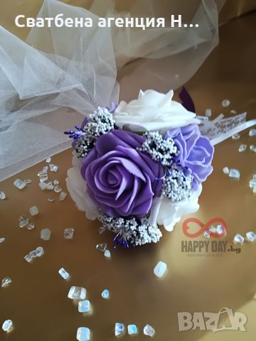 Сватбен букет за хвърляне / шаферски букет Краси, снимка 3 - Сватбени аксесоари - 21502632