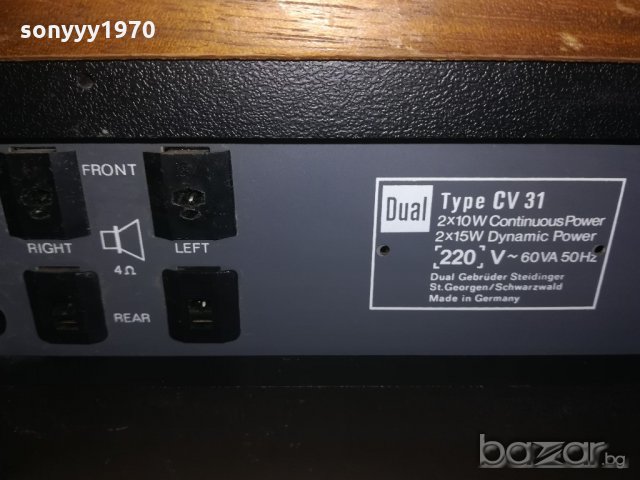 ПОРЪЧАН-dual cv31 amplifier-made in germany-внос швеицария, снимка 14 - Ресийвъри, усилватели, смесителни пултове - 20361529