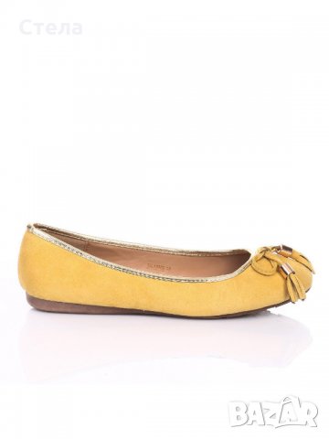 Дамски балеринки, жълти, нови, с кутия, снимка 1