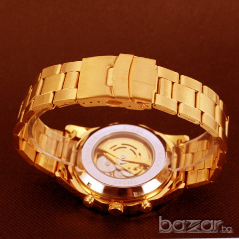 ПОЗЛАТЕН с 18карата злато Автоматичен часовник WINNЕР № 1  SKELETON , снимка 9 - Мъжки - 14417458