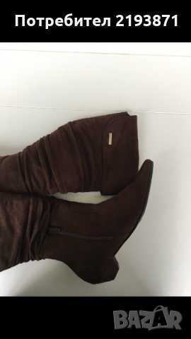 Равни велурени остри ботуши Maria Mare номер 38, снимка 4 - Дамски ботуши - 24290458