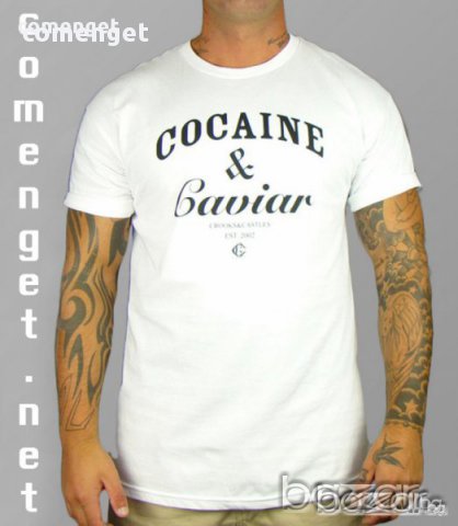 ХИТ! Мъжка тениска COCAINE с CAVIAR дизайн! Бъди различна, поръчай тениска С Твоя Снимка!, снимка 2 - Тениски - 14075298