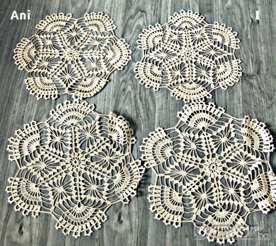 Ръчно плетени декоративни карета на една кука 