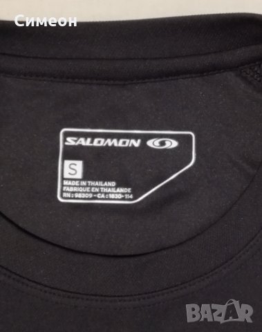 Salomon НОВА оригинална тениска S уникална черна спортна фланелка, снимка 3 - Спортни дрехи, екипи - 25515143