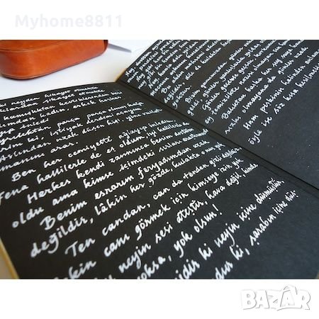 Черна тетрадка с бял химикал, снимка 4 - Ученически пособия, канцеларски материали - 24387232