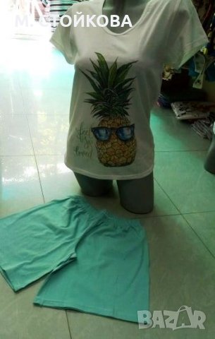 ЛИКВИДАЦИЯ! Дамска памучна пижама - Ананас, снимка 2 - Пижами - 25494297