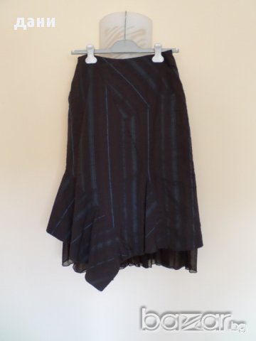 Ефектна пола в кафяв цвят, снимка 2 - Поли - 15188052