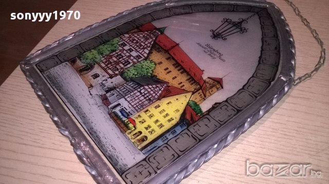 Nurnberg-germany-27х20см-витраж-ретро колекция-внос швеицария, снимка 7 - Антикварни и старинни предмети - 17306077