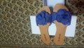 Сини дамски чехли с цвете, снимка 2