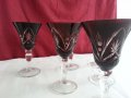 кристални чаши цветен червен кристал, снимка 7