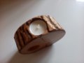 дървен свещник за чаена свещ, снимка 1 - Други - 13906740