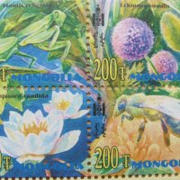 Блок марки Насекоми и цветя, Монголия, 2004, ново,, снимка 5 - Филателия - 26037876