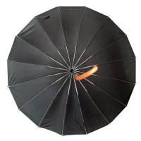 564 Класически автоматичен чадър за дъжд черен 16 ребра 98см дамски чадър мъжки чадър, снимка 5 - Други - 22731174