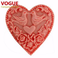 сърце с гълъби сватба Свети Валентин силиконов молд форма за украса торта с фондан шоколад, снимка 3 - Форми - 15398943