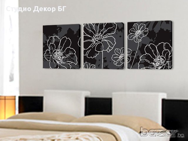 Картина Цветя черно и бяло #176 , снимка 1