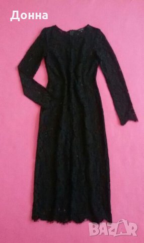 Черна рокля  от дантела на Tara jarmon , снимка 4 - Рокли - 22977163