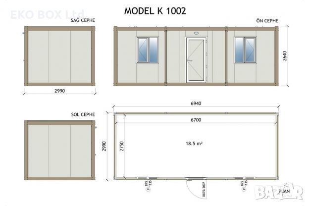 Офис/Жилищни/Строителни Контейнери/Фургони!!! Безплатна доставка в България!, снимка 6 - Друго търговско оборудване - 24821970