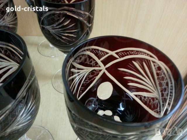 кристални чаши цветен кристал, снимка 2 - Антикварни и старинни предмети - 25769741