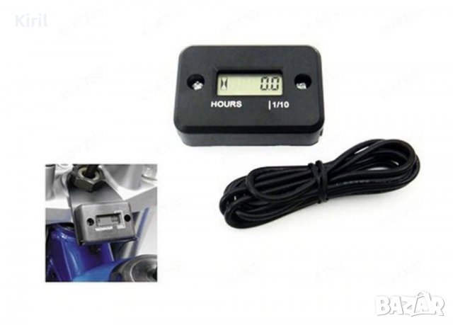  Мото часовник Hour meter моточасовник час метър брояч на часове за  бензинови двигатели, снимка 2 - Аксесоари и консумативи - 22682642