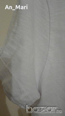 Бяла памучна тениска - М размер, снимка 4 - Тениски - 18204162