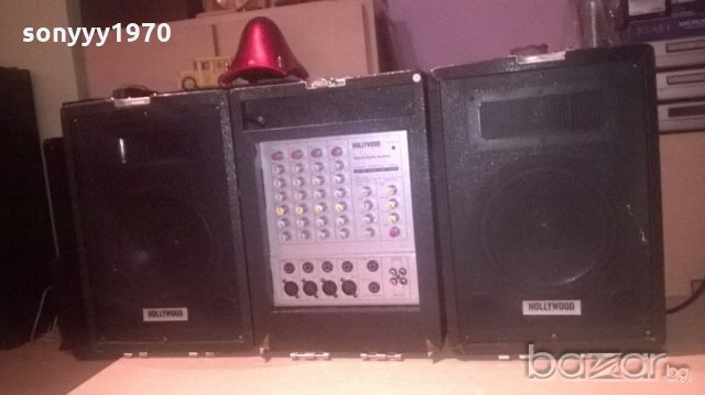 hollywood amplifier/mixer+тонколони-внос англия, снимка 9 - Ресийвъри, усилватели, смесителни пултове - 19601988