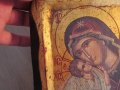 † православна икона Дева Мария, Света Богородица с Младенеца   в корпус от масивна дървесина, снимка 5