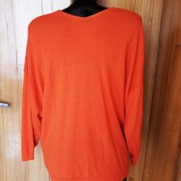 Оранжева блуза плетиво с връзка отпред ХЛ, снимка 3 - Блузи с дълъг ръкав и пуловери - 25137276