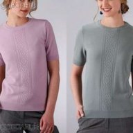 нов пуловер къс ръкав 2 цвята Anne Weyburn XL, снимка 1 - Блузи с дълъг ръкав и пуловери - 12182692