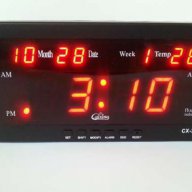 LED електронен часовник с големи цифри. Показва час, дата и температура, снимка 1 - Лед осветление - 13344079