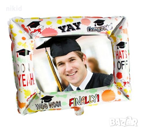 Завършване Дипломиране Бал Фото Рамка балон Селфи снимки фолио фолиев балон хелий въздух парти , снимка 1