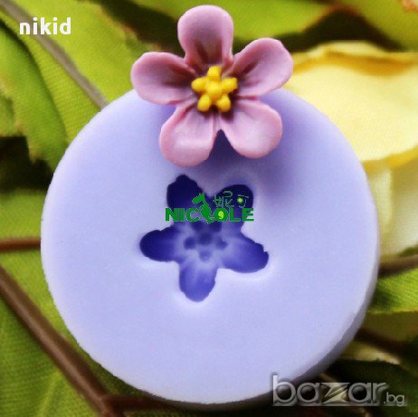 мини мини цветче с тичинка силиконова форма молд украса декор торта мъфини фондан шоколад и др, снимка 1