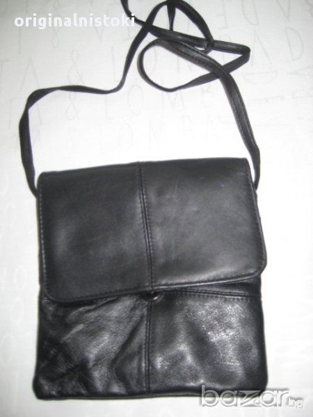 Естествена кожа черна чанта, снимка 1