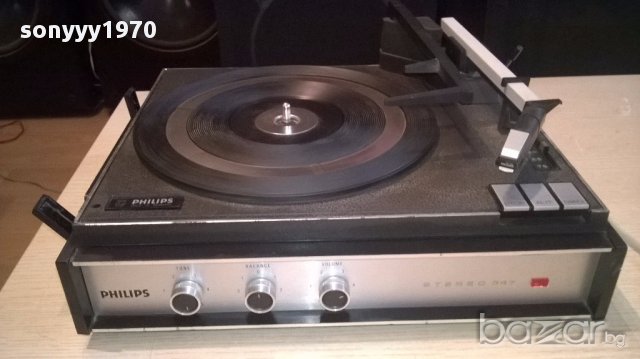 Philips stereo 347-ретро грамофон с усилвател-внос швеицария, снимка 6 - Грамофони - 14743023