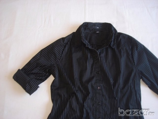 H&M, черна дамска риза в рае, М , снимка 3 - Ризи - 18369026