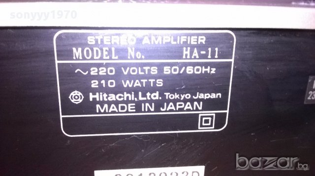Hitachi ha-11 amplifier made in japan-210watts-внос швеицария, снимка 10 - Ресийвъри, усилватели, смесителни пултове - 13687284