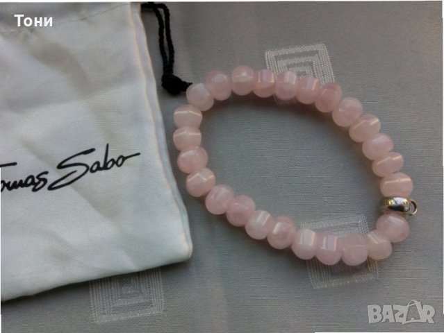 Гривна от розов кварц Thomas Sabo и розова перла Thomas Sabo, снимка 3 - Гривни - 25842512