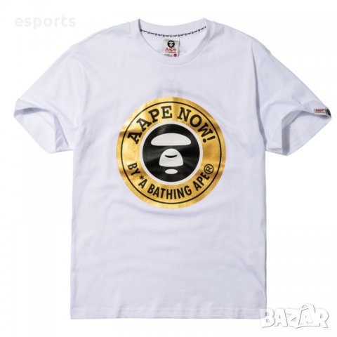 Тениска AAPE Now White Gold Foil бяла by A Bathing Ape (BAPE), снимка 9 - Тениски - 25843160