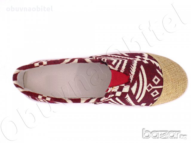 Дамски Олекотени Еспадрили Tribal Bordo Само за 9,99лв., снимка 4 - Дамски ежедневни обувки - 11178493