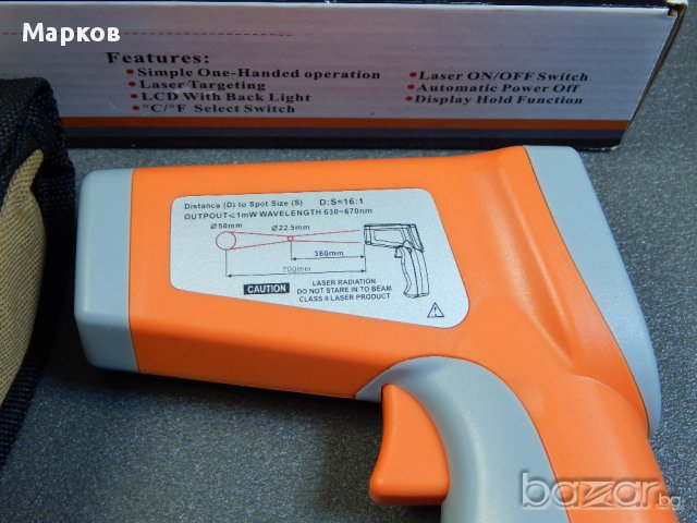 Безконтактен термометър DT 8580 -50 +580 градуса, снимка 4 - Други - 13453944