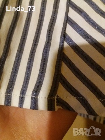 Дам.риза-"ORSAY"-/памук+полиестер+ликра/-бяло+синьо-райе. Закупена от Германия., снимка 7 - Ризи - 21946008