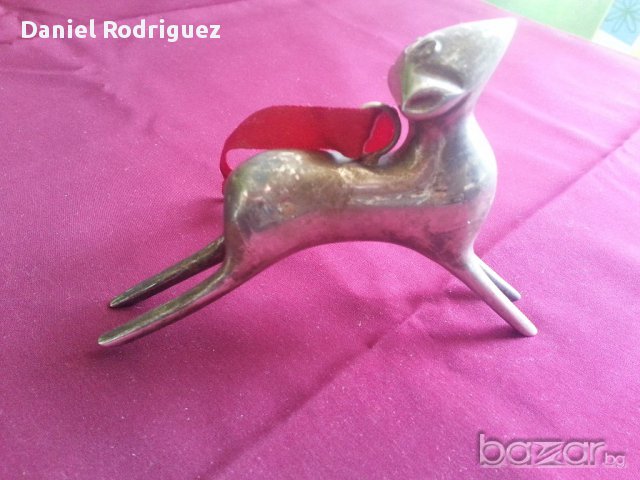 Стара Посребрена Пластика ,Статуетка Кученце, снимка 4 - Антикварни и старинни предмети - 16370693