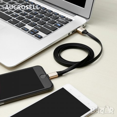 BASEUS 2 в 1 IP + micro USB захранващ DATA кабел с текстилна обшивка, снимка 2 - USB кабели - 23257067