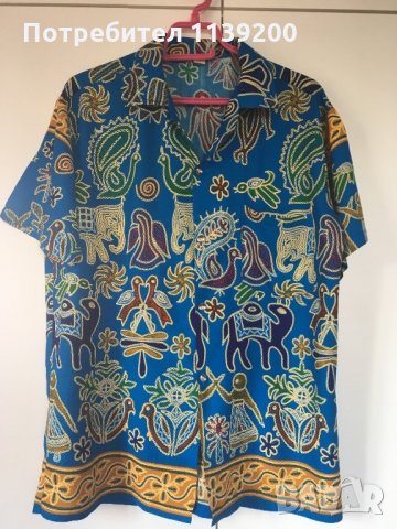 Мъжка лятна пъстра риза къс ръкав от Тайланд  М L, снимка 2 - Ризи - 25727734