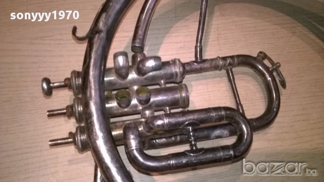 АНТИК-ретро колекция-Тромбон 65/35см-сребро-внос швеицария, снимка 8 - Духови инструменти - 15002831