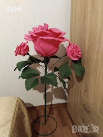 Гигантски рози от хартия, снимка 5 - Изкуствени цветя - 25247297